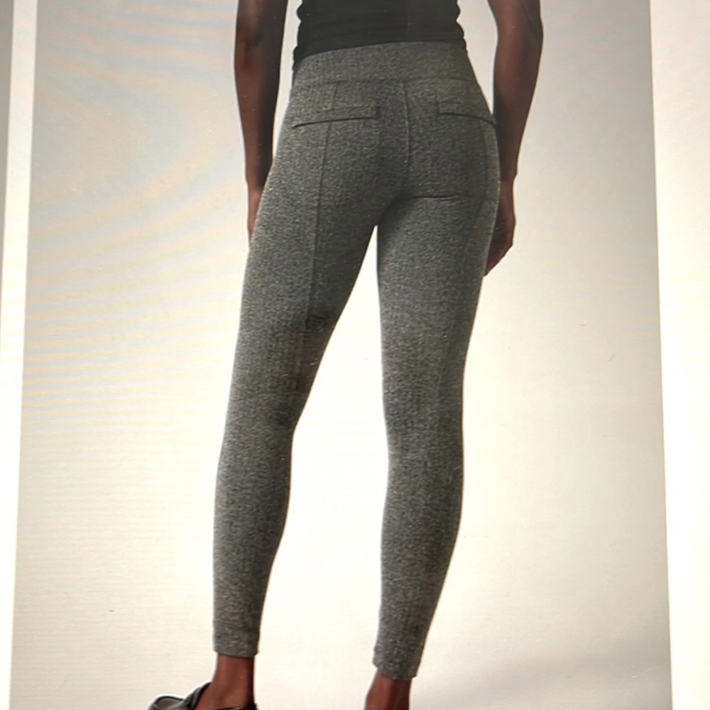Athlete Delancey Herringbone Tight. Black/Abalone Grey.